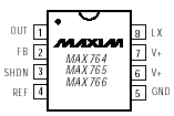 Maxim MAX765CPA Pin Layout