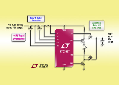 Click for Larger Image - New Multiphase 60V Synchronous Boost Controller Provides up to 97% Efficiency