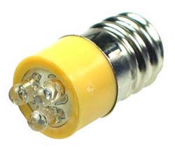 LEDE12YW - E12 Yellow 12V LED Lamp