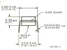 DAC0800 IC Dimensional Drawing