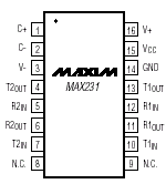 Maxim MAX231CPD Pin Layout