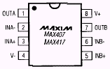 Maxim MAX407CPA Pin Layout