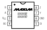 Maxim MAX490CPA Pin Layout