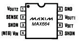 Maxim MAX664CPA Pin Layout