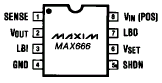 Maxim MAX666CPA Pin Layout