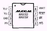 Maxim MAX703CPA Pin Layout