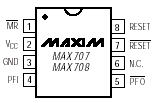 Maxim MAX707CPA Pin Layout