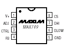 Maxim MAX749CPA Pin Layout