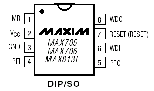Maxim MAX813LCPA Pin Layout
