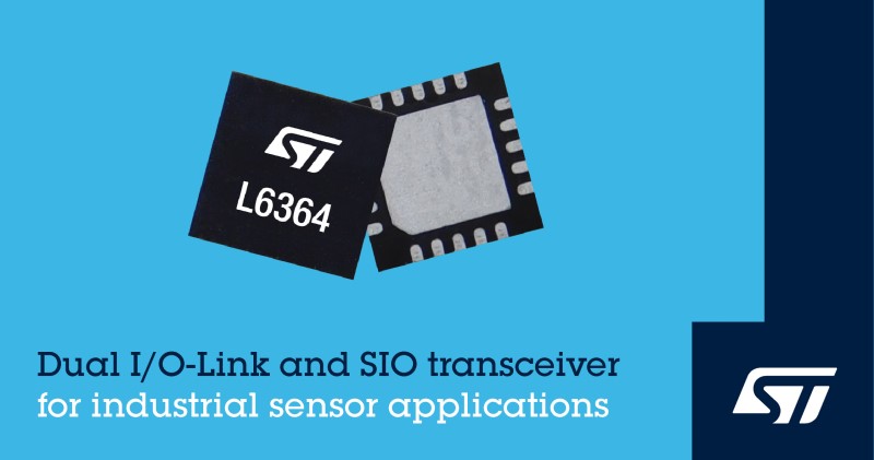 ST Releases Dual IO-Link and SIO Transceiver for Sensor Applications