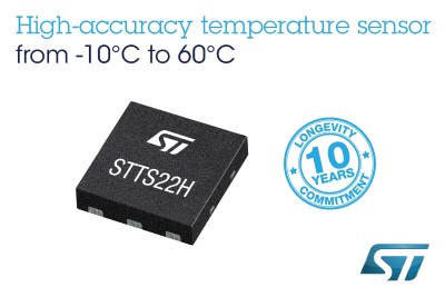 New High-Accuracy Digital Temperature Sensor From ST