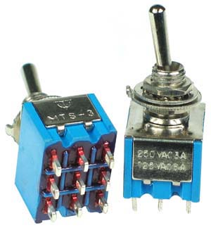 3PDT101 - 3PDT on-off-on Miniature Toggle Switch