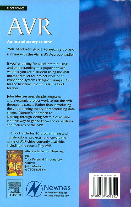AVR - An Introductory Course - Back Cover