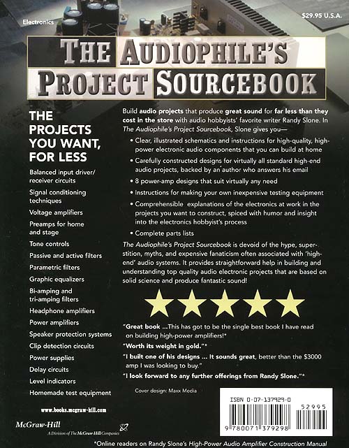 The Audiophiles Project Sourcebook - Back Cover