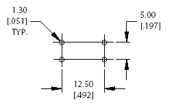 TACT004 - Black Standard Tactile Switch Dimensions