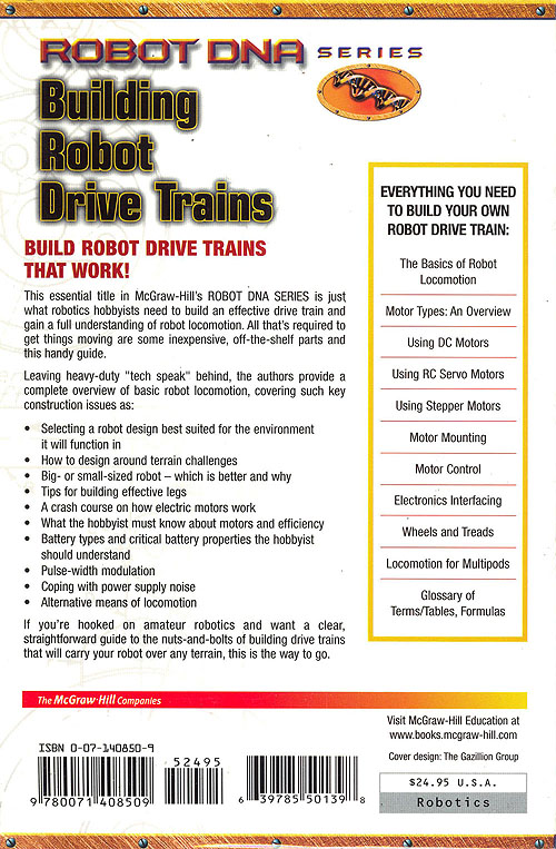 Building Robot Drive Trains - Back Cover