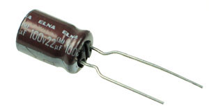 C022U100E - 22uF 100V Radial Electrolytic Capacitor