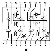 7SEG2GCA - Double Green 0.56in Common Anode 7-Segment LED Display Circuit Diagram