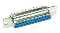 25 Contact Female Straight PC Mount D-Sub Connector
