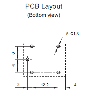 JQC-21FF-05 - SPDT 5V 10A PCB Relay Pin Layout