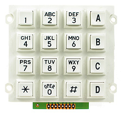 White 4x4 Keypad