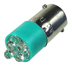 LEDBA9GR - BA9 12V Green LED Replacement Lamp