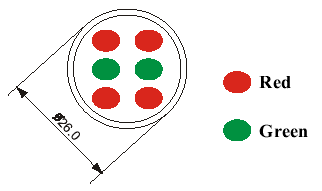 LEDCLGR - Small Red-Green LED Cluster Circuit Diagram