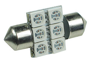 LEDFEST12YW - Yellow 12V LED Festoon Lamp