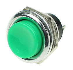 PLGRN - SPST off-on GREEN Large Pushbutton