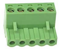 PLUGTERMS5W - 5 Way Screw Terminal Pluggable Socket