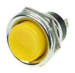PLYLW - SPST off-on YELLOW Large Pushbutton