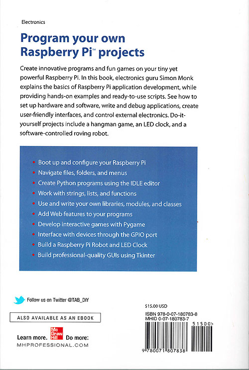 Programming the Raspberry Pi - Back Cover