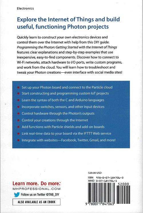 Programming the Photon - Back Cover