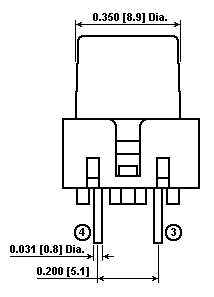 TACT009 - Raised Red Tactile Switch Side View