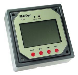Remote meter display monitor for dual battery solar panel charge controller 