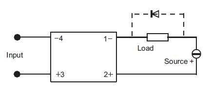 SSRDC30V100A - SPST 0-30Vdc 100A DC Solid State Relay Circuit Diagram