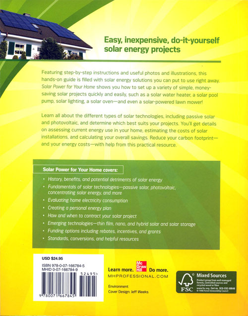 Solar Power for Your Home - Back Cover