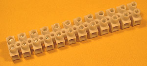 TERM6A - 12 Way 6A PVC European Style Terminal Block