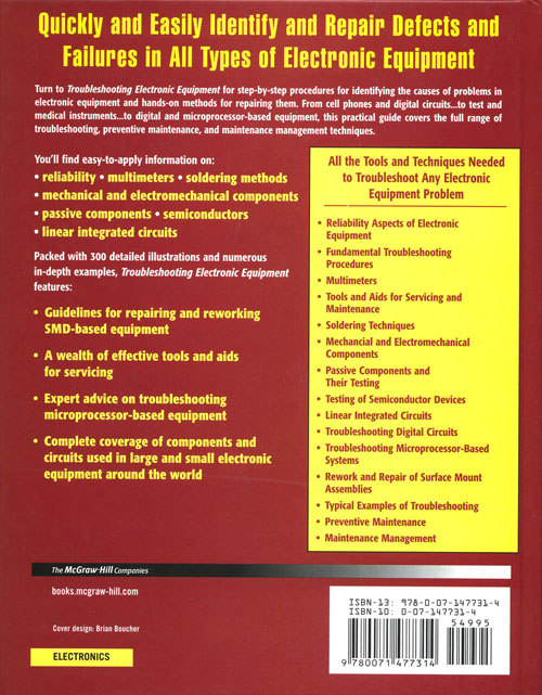 Troubleshooting Electronic Equipment - Back Cover