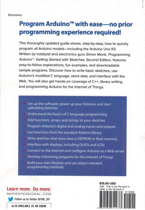 Programming Arduino - Back Cover